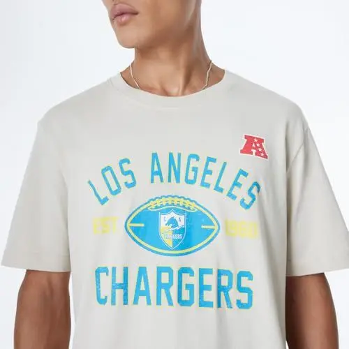 Produktbild: LOS ANGELES CHARGERS New Era Cap NFL Regular T-Shirt Distressed Screenprint Team Graphic Stone Unisex
