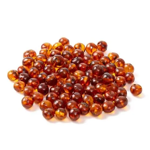 Produktbild: Lose Perle aus baltischem Bernstein mit gebohrtem Loch(3 Grams) - Polished Cognac(6-8 mm)