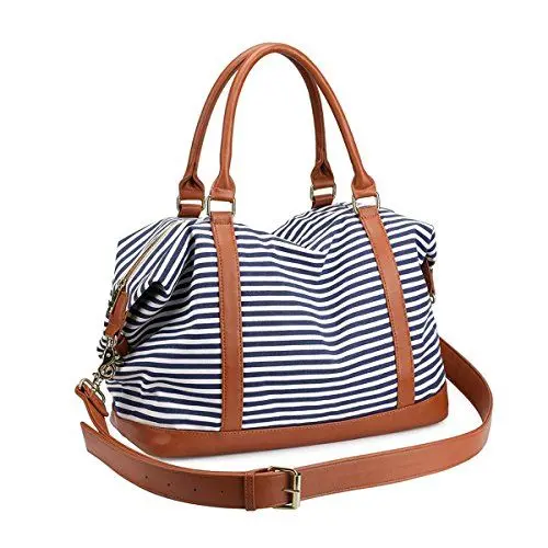Produktbild: LOSMILE Damen Reisetaschen Handgepäck Canvas Sporttasche Weekender Tasche Carry-on Duffle Bag Frauen Schultertaschen Handtasche Umhängetasche Reisegepäck Reise Taschen (Blau)