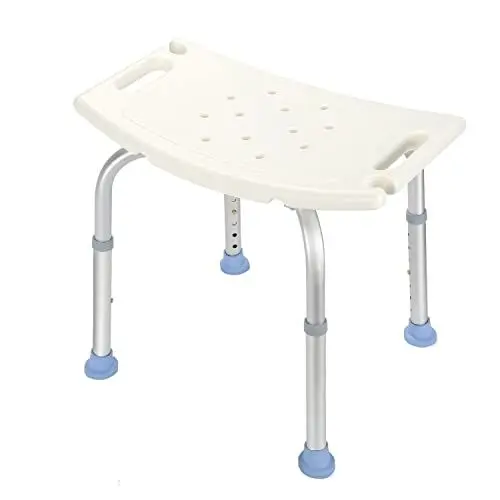 Produktbild: Lospitch Duschstuhl Badhocker Höhenverstellbar 38-53cm Duschsitz Aluminium Duschhocker Komfortabel rutschfest Badestuhl für Senioren Kinder Menschen bis 150 kg