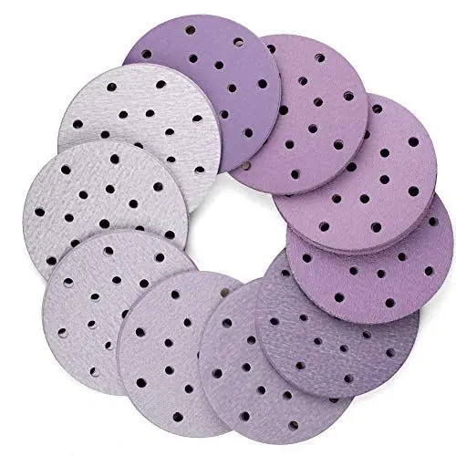 Produktbild: LotFancy Schleifpapier 150 mm 100 St., Klett Schleifscheiben für Exzenterschleifer 17-Loch, Körnung P40 60 80 100 120 180 240 320 400 800, rund