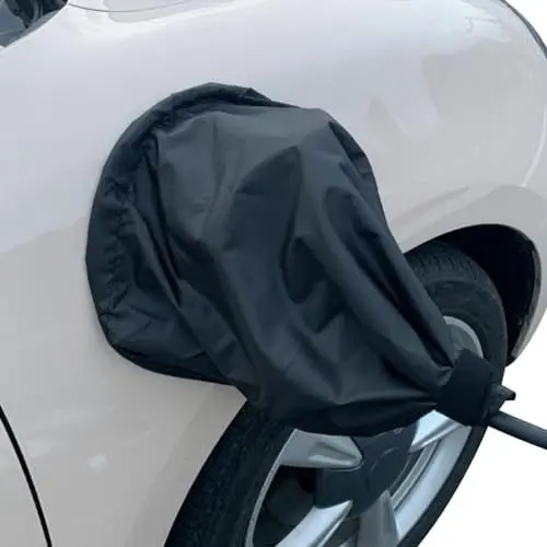 Produktbild: LOTHID Regenschutzabdeckung für Elektrofahrzeug-Ladestation, magnetische Regenabdeckung für Ladeanschluss, Sonnenschutz, wasserdicht, schneefest, schützt Fahrzeug und Kabel sicher. (schwarz)