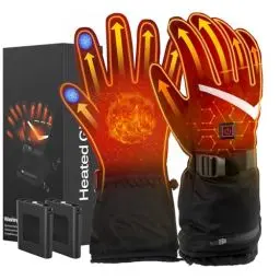 Produktbild: LOTTBUTY Beheizbare Handschuhe 2024 Upgrade,Beheizte Handschuhe Herren Damen mit 7.4V/2×5000mAh Wiederaufladbare Akkus,wasserdichte Beheizbare Motorradhandschuhe Winter für Kifahren,Radfahren,Wandern