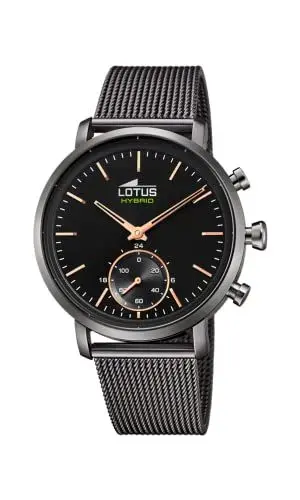 Produktbild: LOTUS Herren Smartwatch Hybrid Connected Edelstahl Grau-Rosegold-Schwarz, Durchmesser: 42mm, Wasserdichtigkeit: 10 Bar, 18806/1