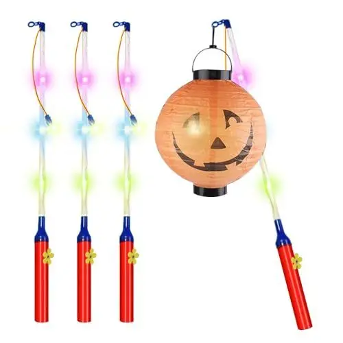 Produktbild: Lotvic 4 Stück LED Laternenstab Elektrisch, 40cm LED Elektronischer Laternenstab, Laternenstab LED, Laternenstab mit LED für St Martin, Halloween, Zauberstäbe, Party, Kostümpartys, Laternenumzüge
