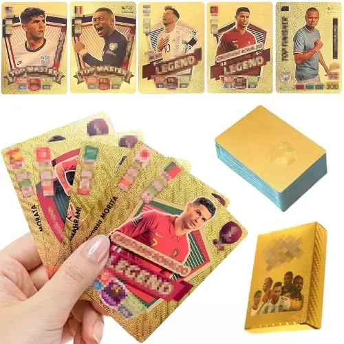 Produktbild: Lotvic 55 Stück World Cup Fußball Star Karte, Fussball Karten, UEFA Champions League, Fußball Sammelkarte, Kinder zum Sammeln von Karten Für Fans,Kinder,Teenager und Erwachsene