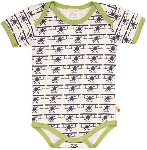 Produktbild: loud + proud Unisex Baby Body kurz, Druck, Blau (Navy-Flugzeug Ny-Fl), 50/56