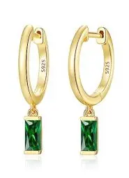 Produktbild: LOUISA SECRET Ohrringe Silber 925 Gold Ohrstecker für Damen Herren Mädchen, Ohrhänger mit Anhänger Zirkonia Ohrstecker Schmuck für Valentinstag muttertagGe Weihnachten burtstags Hochzeits Jubiläum