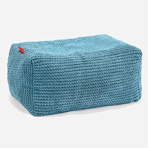 Produktbild: Lounge Pug, Fußhocker Pouf, Pom-Pom Türkis