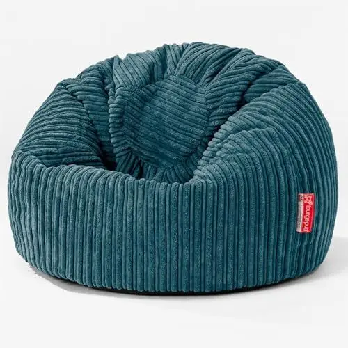 Produktbild: Lounge Pug, Kinder Klassischer Sitzsack Sessel, Cord Blaugrün