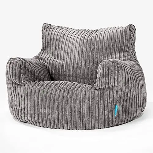 Produktbild: Lounge Pug, Kindersessel Sitzsäck 3-8 Jahren, Sitzsack Kinder, Cord Schiefergrau