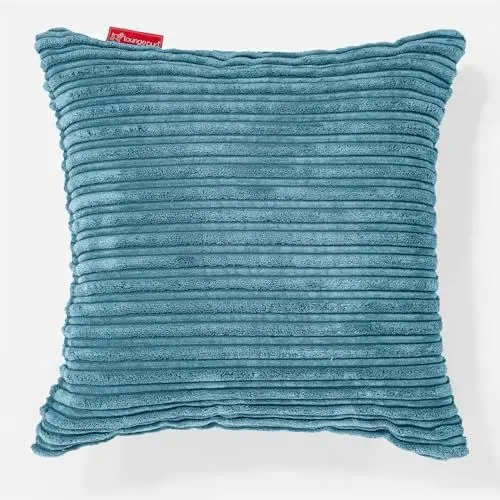 Produktbild: Lounge Pug Kissen 47 x 47cm Cord Türkis Zierkissen Sofakissen Dekokissen