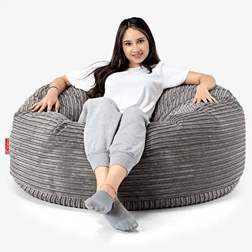 Produktbild: Lounge Pug, 'Mammoth' Sofa Sitzsack XXL, Riesensessel, Cord Schiefergrau