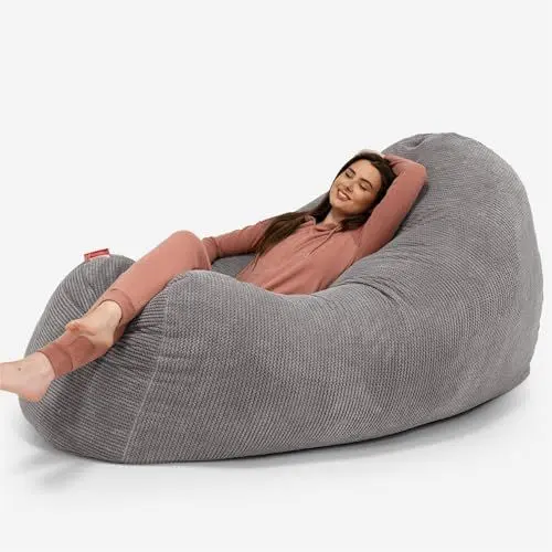 Produktbild: Lounge Pug, Riesen Sitzsack Couch, Sitzsack Sofa, Pom-Pom Anthrazit