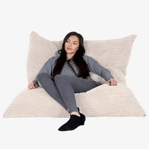Produktbild: Lounge Pug, Riesen Sitzsack XXL, Sitzkissen, Cord Creme