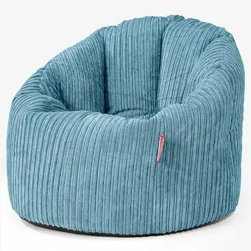Produktbild: Lounge Pug, Sitzsack Kuschel Lounge Sessel, Schlafsofa, Cord Türkis