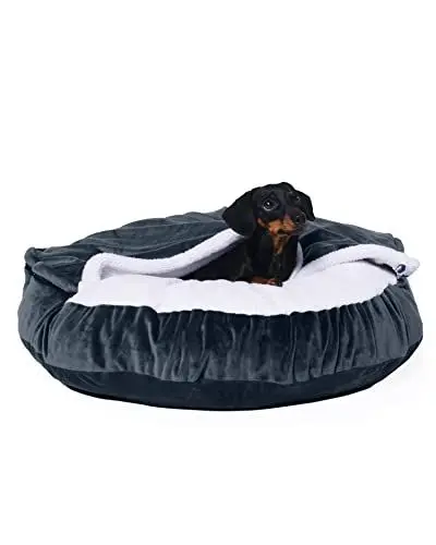 Produktbild: Lous® Flauschiges Hundebett, Hundehöhle, waschbar, große Hunde, kleine Hunde und Katzen, Katzenbett, abnehmbare Decke (Beige, L B-Variante (ca.72cm))
