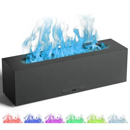 Produktbild: Lovaroma Aroma Diffusor, Flame Diffuser für äTherische öle mit 7 Lichtoptionen, 200ml Tragbares Design Diffusor Luftbefeuchter, USB-C Power, Waterless Auto-Off Perfekt für Zuhause, Büro oder Unterwegs