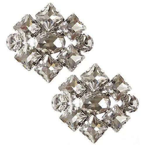Produktbild: LOVE SHOES 2 Schuhclips Damen Schuhschmuck Silber Strass Schmuck Accessoire für Schuhe Brautschuhe Abendschuhe