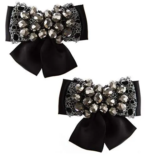 Produktbild: LOVE SHOES Schuhclips Schleifen Schnalle 2 Stück Satin Glam I abnehmbare Brosche Schuhschmuck elegant I Shoe Charms Smartclip