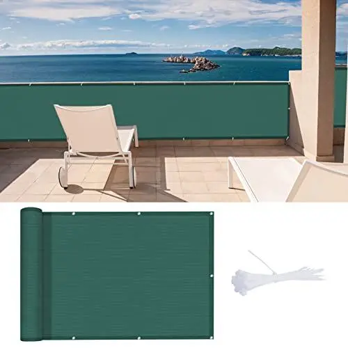 Produktbild: LOVE STORY Balkon-Sichtschutz 100x400cm mit HDPE-Gewebe,Luftdurchlässige Netz-Balkonverkleidung mit UV-Schutz und Kabelbindern zur Befestigung,Verde