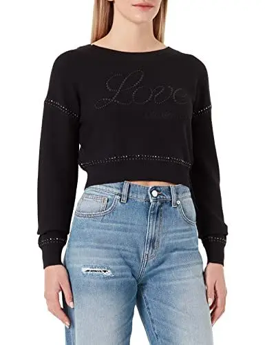Produktbild: Love Moschino Womens Cropped fit Pullover Sweater, Black, 38