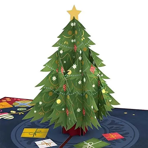 Produktbild: Lovepop® Pop-Up Karte Weihnachten Weihnachtsbaum Premium 3D Weihnachtskarte Tannebaum | mit Versteckfach für Geldgeschenke & Gutscheine | inkl. Umschlag | Ausziehbare Notiz