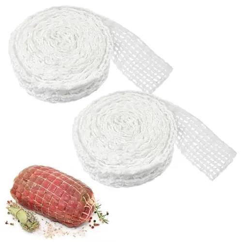 Produktbild: Lovesmile 2 Rollen Schinkennetz, Weiß Rollbratennetz, Baumwollfaden Rouladennetz, Bratennetz, Fleischnetz Geeignet zum Aufbewahren Aufhängen Backen Kochen Schinken Wurst Fleisch (3M/Rollen)