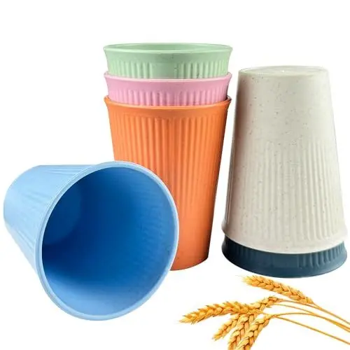 Produktbild: Lovesmile Trinkbecher, Kinderbecher,6 Stück Becher Plastik,Trinkbecher Plastik,6 Farben,Becher für Saft, Tee, Milch, Eiswasser, Kaffee, Mikrowelle und Geschirrspüler,BPA-Frei