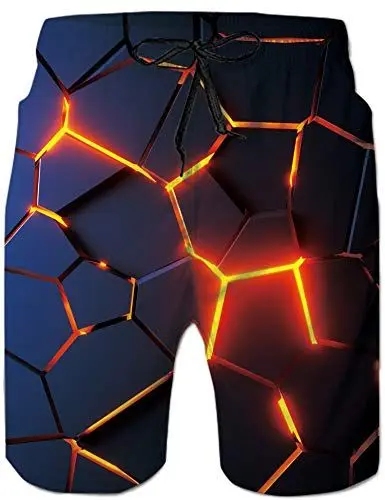 Produktbild: Loveternal Badeshorts für Männer 3D Schnell Trocknend Geometrie Badehose Lustig Coole Hawaii Geometry Beach Shorts M