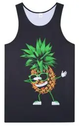 Produktbild: Loveternal Tank Top Herren Tank-Top 3D Druck lustige Ananas Aufdruck Bier Sommer Streetstyle Muskelshirt Muscle Shirt L
