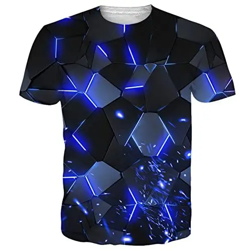 Produktbild: Loveternal Weihnachten Unisex T Shirt Herren 3D Drucken Weihnachten Titanic Katze Komisch Sommer Tshirt Kurze Ärmel Lässige T Shirts Tee Tops Weihnachtsfeier XXL
