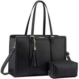 Produktbild: LOVEVOOK Laptoptasche 15,6 Zoll Handtasche Damen Umhängetasche Leder Tote Bag Women Shoulder Crossbody Bag Große Shopper Tasche Elegante Schultertasche Aktentasche Arbeitstasche Lehrertasche für Büro