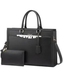 Produktbild: LOVEVOOK Laptoptasche Damen 15.6 Zoll Handtasche Groß Shopper Leder Tote Bag Arbeitstasche Schultertaschen Umhängetasche Gross Aktentasche Lehrertasche Shoulder für Uni Business Schule