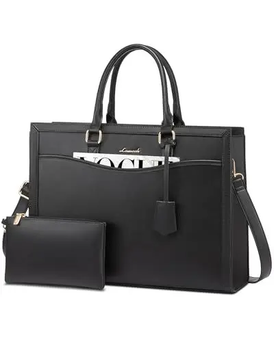 Produktbild: LOVEVOOK Laptoptasche Damen 15.6 Zoll Handtasche Groß Shopper Leder Tote Bag Arbeitstasche Schultertaschen Umhängetasche Gross Aktentasche Lehrertasche Shoulder für Uni Business Schule