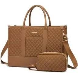 Produktbild: LOVEVOOK Laptoptasche Shopper Damen 15,6 Zoll, Wasserdicht Arbeitstasche Handtasche Groß Schultasche Tasche Aktentasche Lehrertasche, Leder Handbags Notebooktasche für Büro Arbeit Uni