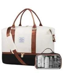 Produktbild: LOVEVOOK Reisetasche Damen Sporttasche mit Schuhfach Weekender Groß Handgepäck Tasche für Flugzeug Ryanair Easyjet Travel Bag Duffle Bag Kliniktasche Geburt Fitnesstasche Krankenhaustasche