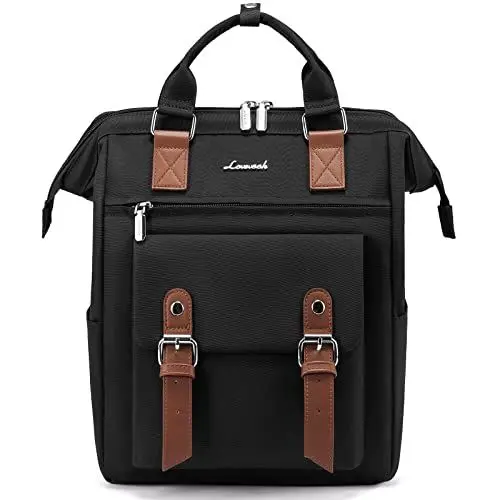 Produktbild: LOVEVOOK Rucksack Damen Klein, Wasserdicht Kleiner Rucksack Damen-rucksackhandtaschen Cityrucksack, Mini Rucksack Tasche 2 in 1 Elegant Backpack Women Handtache Rucksäcke Frauen für Reise Schwarz