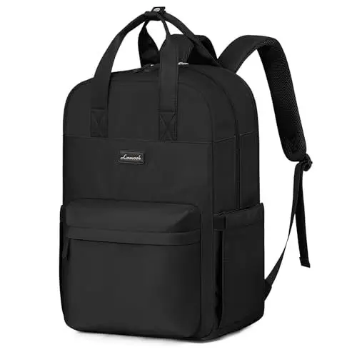 Produktbild: LOVEVOOK Rucksack Damen, Schulrucksack Teenager Für 15,6 Zoll Laptop, Reise Rucksack Handgepäck Flugzeug 40x30x20, Leichter Lehrer Rucksack Business Arbeitsrucksack, Groß Travel Backpack, Schwarz