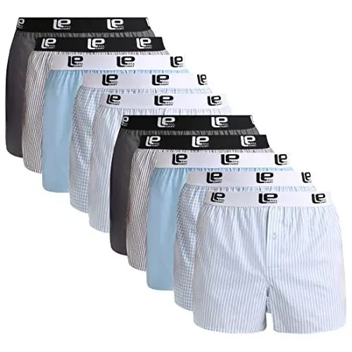 Produktbild: Lower East Herren Le215 Boxershorts, Hellblau/Grau, L (10er Pack)