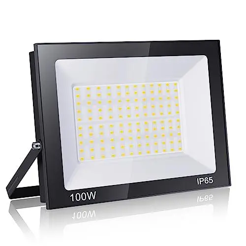 Produktbild: loyal 100W LED Strahler AuÃŸen, loyal 10000LM Superhell LED Scheiwerfer Fluter Flutlicht, 6000K KaltweiÃŸ Industriestrahler, IP66 wasserdicht Sicherheitslampe, LED AuÃŸenstrahler für Garten Sportplat
