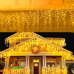Produktbild: Loyyz 15M 600LED Eisregen Lichterkette Außen Innen,Weihnachten Lichterketten Außenbereich mit Timer,IP44 Wasserdicht 8 Modi Weihnachtsbeleuchtung Lichtervorhang Außen für Balkon,Party,Traufe,Geländer