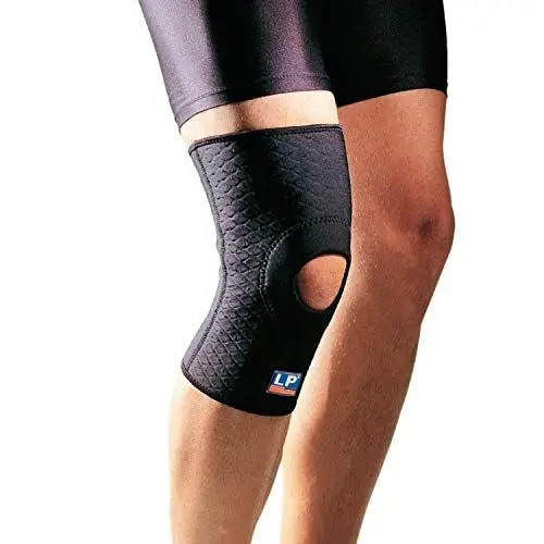 Produktbild: LP Support 708CA Kniebandage mit Patellaöffnung - Knieschutz, Größe:M, Farbe:schwarz