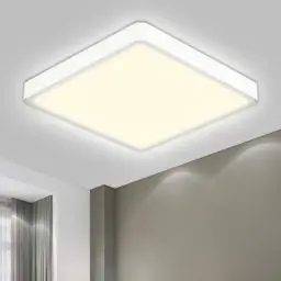 Produktbild: LQWELL® Deckenleuchte LED Deckenlampe, IP44 Wasserfest Badlampe Quadrat Flach 18W 4000K 1600LM Modern Schlicht Lampe Dünn für Wohnzimmer Badezimmer Schlafzimmer Küche Flur Keller Büro, 220 * 24mm