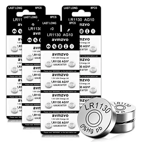 Produktbild: LR1130 Batterien Knopfzellen AG10 LR 1130 Batterie 1.5V LR54 1131 189 Alkaline Knopfzelle Ohne Quecksilber<strong>3 Jahre Garantie:</strong>  (LR1130-4-32)