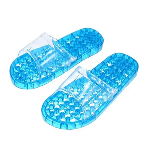 Produktbild: LRXIYODE 1 Paar Massage-hausschuhe Anti-rutsch-hausschuh Indoor-hausschuhe Badeschuhe Hausschuhe Innen Duschsandale Pantoffel Haushaltspantoffeln Hausschuhe Pvc Blue