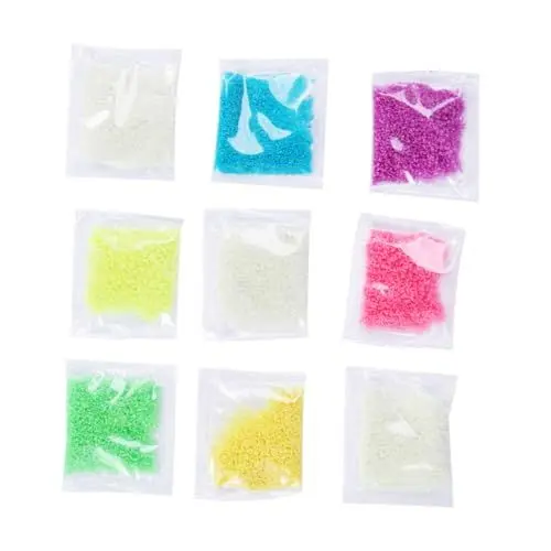 Produktbild: LRXIYODE 9Packungen Leuchtendes Sand für Aquarien Teiliges Hochintensives Leuchtpulver Bunten Farben Himmelblau Grün Gelb Orangegelb Blau