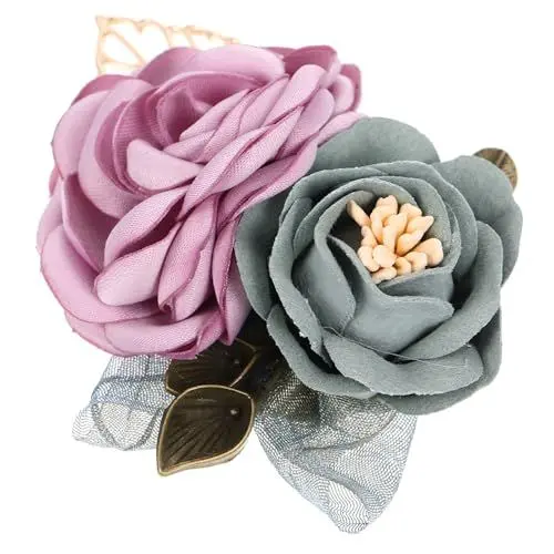 Produktbild: LRXIYODE Corsage Brosche für Damen Hochzeitsbedarf Hautfreundlich Blume Haar Clip für Hochzeiten und Partys
