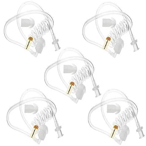 Produktbild: Lsgoodcare 5Pcs Ersatz Klar verdeckte Akustikröhre Kompatibel für Motorola Kenwood Baofeng Zwei-Wege-Radio-Ohrhörer-Headset, Ersatzspulenröhre Mehrweg