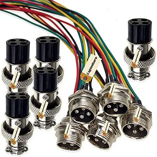 Produktbild: Lsgoodcare GX16-4pin männlich Aviation Connector Power Electrical Terminal Wire Line Buchse mit 20Awg 7.87Inch Kabel & 16MM 4Din Female Air Plug Buchsen